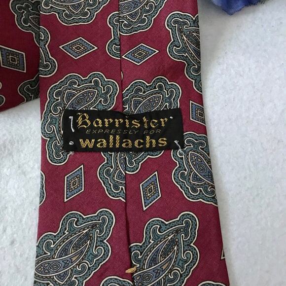 Barrister Wallachs Vintage 100% Silk Tie - Picture 6 of 7
